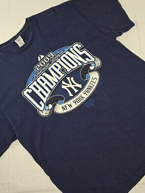 New York Yankees 2009 World Series Champions Tee Navy Delta Magnum Weight Size L